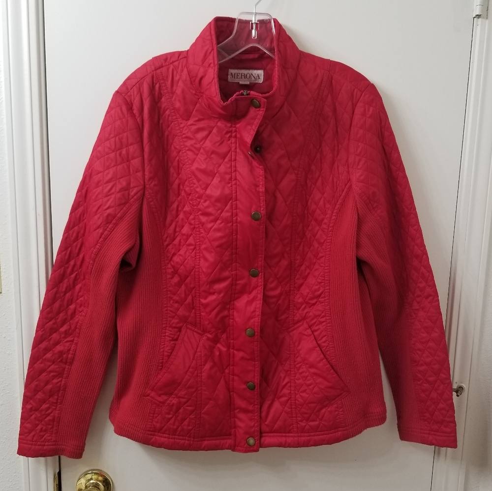 Merona XXL Red Quilted Jacket